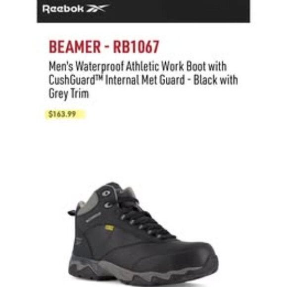 NEW REEBOK Waterproof COMP TOE Athletic Work Boot with CushGuard™ Internal Met - Picture 2 of 10